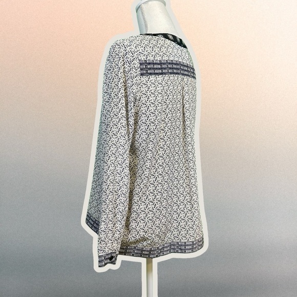 Sea New York White & Black 100% Silk Button-Up Geometric Print Tunic Size 4 - Picture 6 of 12